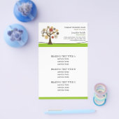 シックエレガントツリーオブライフロゴ自然グリーンスタイル チラシ (シングル)