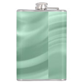 シックエレガントティール（緑がかった色）スワールモノグラムイニシャルスタイリッシュ フラスク (裏面)