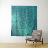 シックエレガントティール（緑がかった色）ブルースパークリーグリッター タペストリー (インサイチュ)