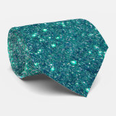 シックエレガントティール（緑がかった色）ブルースパークリーグリッター ネクタイ (ロール)