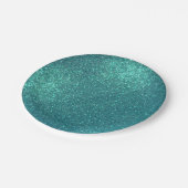 シックエレガントティール(緑がかった色)ブルースパークリーグリッター ペーパープレート (アングル)