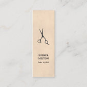 シックエレガントテクスチャグレーはさみ美容師 スキニー名刺 (正面)