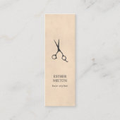 シックエレガントテクスチャグレーはさみ美容師 スキニー名刺 (正面)