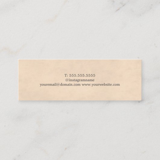 シックエレガントテクスチャグレーはさみ美容師 スキニー名刺 (裏面)