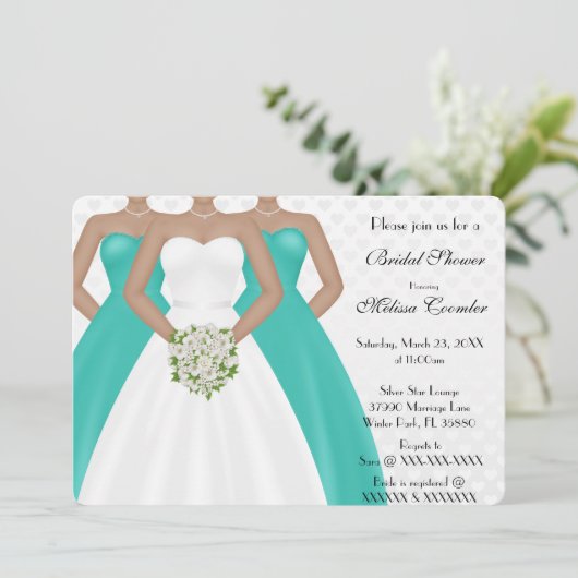 シックエレガントディモダンブライダルシャワー招待状 招待状 (スタンド正面)