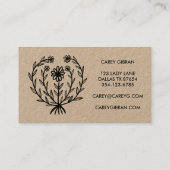 シックエレガントデイジーラインスケッチカスタムロゴクラフト 名刺 (裏面)