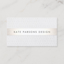 シックエレガントデザイナーシルバーパタストライプのーン 名刺
