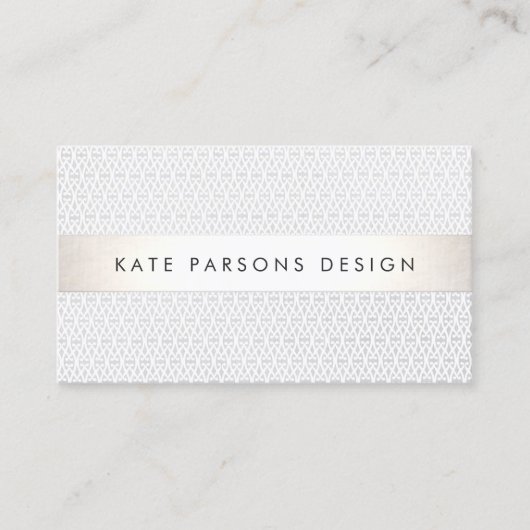 シックエレガントデザイナーシルバーパタストライプのーン 名刺 (正面)