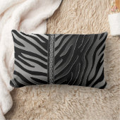 シックエレガントデジタグラデーションルグレーブラックゼブラ ランバークッション (ブランケット)