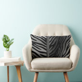 シックエレガントデジタグラデーションルグレーブラックゼブラ ランバークッション (椅子)