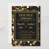 シックエレガントデュアル誕生日ソーリー招待状 招待状 (正面)