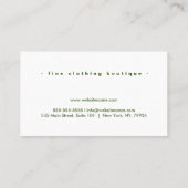 シックエレガントトロピカルグ離れリーンズ 名刺 (裏面)