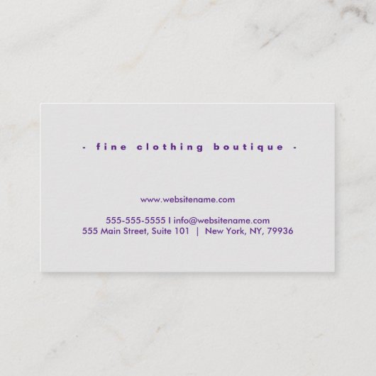 シックエレガントトロピカルパープル離れズ 名刺 (裏面)