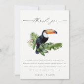 シックエレガントトロピカルレインフォレストトゥカ結婚ーズ サンキューカード (正面)