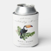 シックエレガントトロピカルレインフォレストトゥカ結婚ーズ 缶クーラー (缶正面)