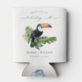 シックエレガントトロピカルレインフォレストトゥカ結婚ーズ 缶クーラー (裏面)