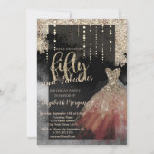 シックエレガントドレス50thバースデーパーティー 招待状 (正面)