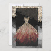 シックエレガントドレス50thバースデーパーティー 招待状 (裏面)