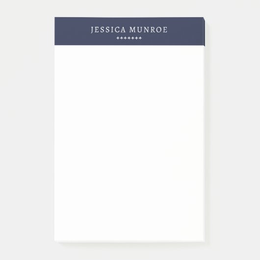 シックエレガントネイビーブルーパーソナライズされた ポストイット (正面)