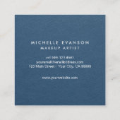 シックエレガントネイビーブルーミニマリスト スクエア名刺 (裏面)