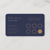 シックエレガントネイビーブルー金ゴールドスクリプト ロイヤリティカード (裏面)