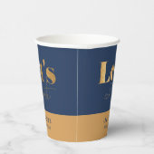 シックエレガントネイビー金ゴールド誕生日レッツ祝 紙コップ (右)