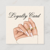 シックエレガントネイルサロンマニキュリストロイヤリティカード スクエア名刺 (正面)