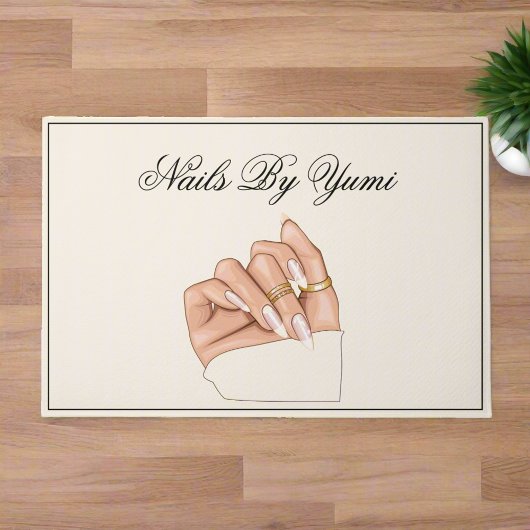 シックエレガントネイルサロンマニキュリスト美しいへようこそ ドアマット