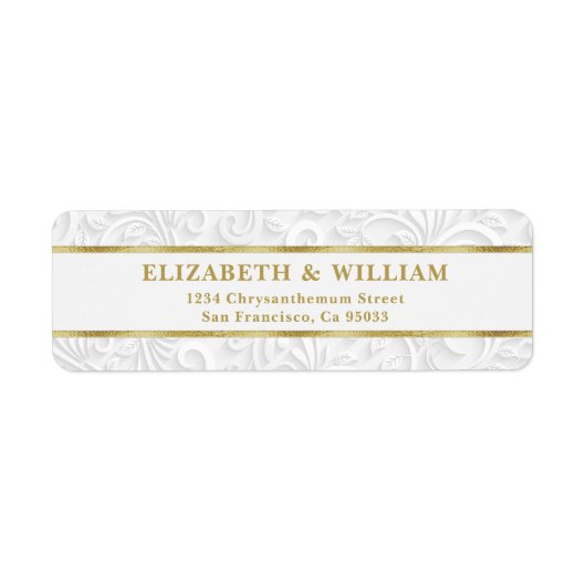 シックエレガントノルディックフラワー差出人住所 ラベル (正面)