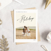 シックエレガントハッピーホリデーズフォトクリスマスカード シーズンカード