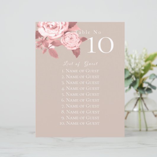 シックエレガントバラの結婚シーティングチャート (スタンド正面)