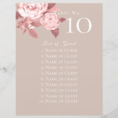 シックエレガントバラの結婚シーティングチャート (正面)