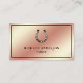 シックエレガントバラゴールドフォイルホースシューファリア 名刺 (正面)