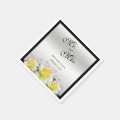 シックエレガントバラシルバ結婚ーズ スタンダードカクテルナプキン (角)