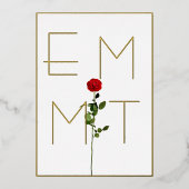 シックエレガントバラステムモノグラム結婚ズ 箔招待状 (正面)