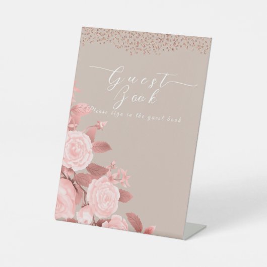 シックエレガントバラス結婚ゲストシグネチャー 台座サイン (正面)