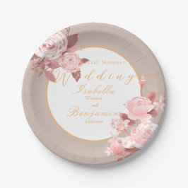 シックエレガントバラス結婚ホワイト ペーパープレート