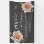 シックエレガントバラズ結婚バナー 横断幕 (縦)