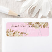 シックエレガントバラピンク差出人住所ラベル ラベル (インサイチュ)