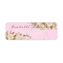 シックエレガントバラピンク差出人住所ラベル