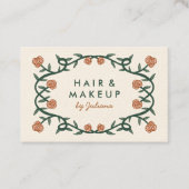 シックエレガントバラフレームフローラピンククリーム 名刺 (正面)