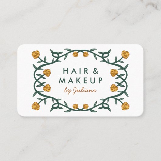 シックエレガントバラフレームフローラ 名刺 (正面)