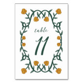 シックエレガントバラフレームボタニカルフローラグリーンゴールド テーブルナンバー (裏面)