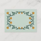 シックエレガントバラフレームボタニカルフローラグリーンゴールド プレイスカード (正面)
