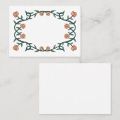 シックエレガントバラフレームボタニカルフローラピンクグリー プレイスカード (正面/裏面)