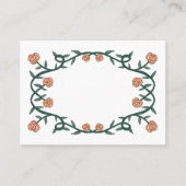 シックエレガントバラフレームボタニカルフローラピンクグリー プレイスカード (正面)