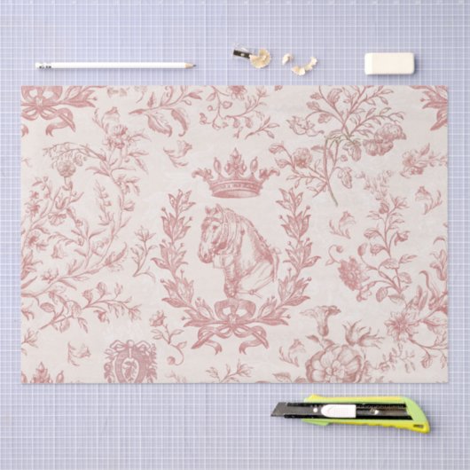 シックエレガントバラベージュエクエストリアンフローラトワール 薄葉紙 (クラフト)