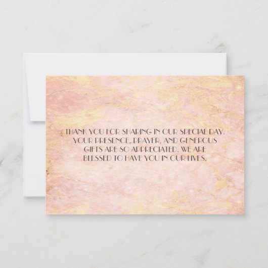 シックエレガントバラマーブルフローラサンキューカード サンキューカード (裏面)