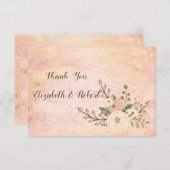 シックエレガントバラマーブルフローラサンキューカード サンキューカード (正面/裏面)