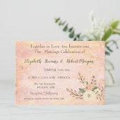 シックエレガントバラマーブルフローラ結婚式招待状 招待状 (スタンド正面)